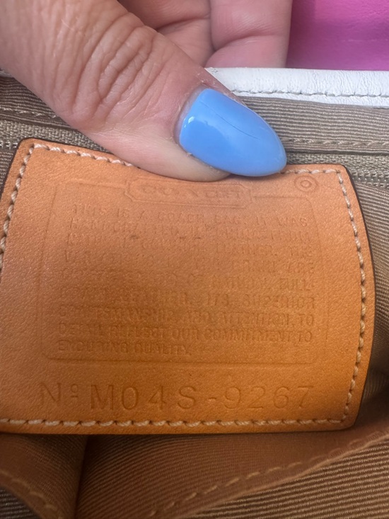 Coach Y2K pink hamptons Leather satchel Bag with White Trim - Picture 3 of 8